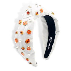 Clemson Brianna Cannon White Paw Stud Headband