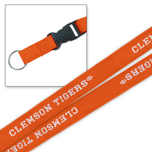 Clemson Buckle & Ring Woven Lanyard - ORANGE