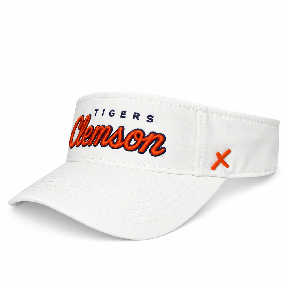 Clemson CapX Ace Genesis Visor  - WHITE