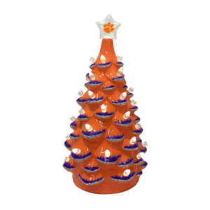 Clemson Ceramic Lighted Tree