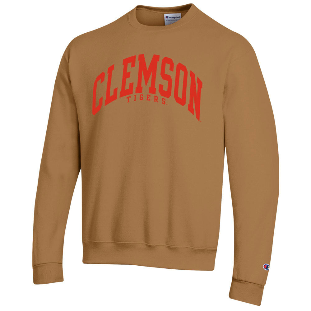Clemson Champion Brown Arch Powerblend Crew