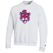 Clemson Champion Powerblend Vault Tiger Face Crewneck - WHITE