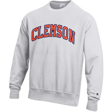 Clemson Champion Reverse Weave Stitched Crew - LT GREY