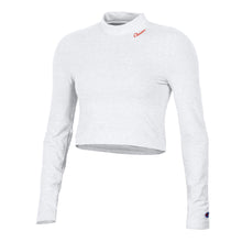 Clemson Champion Women's Fitted Long Sleeve Mock-Neck Cropped Tee - WHITE