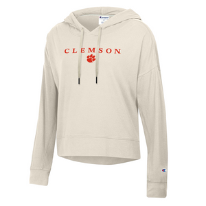 Clemson Champion Women’s Soft Touch Hoodie - IVORY