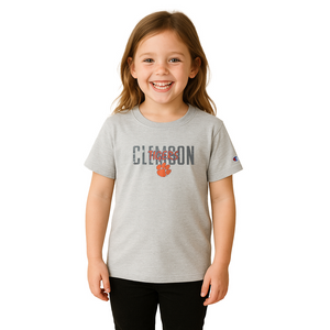 Clemson Champion Youth Stadium Tee - LT GREY