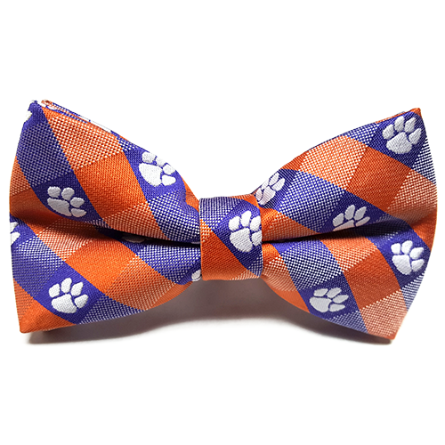 Clemson Checker Paw Bowtie