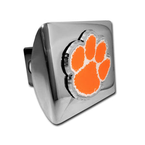 Clemson Chrome Orange Paw Hitch Cover