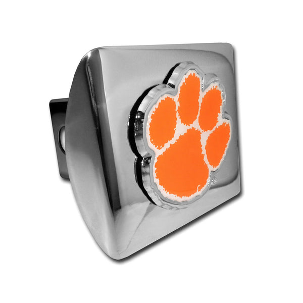 Clemson Chrome Orange Paw Hitch Cover