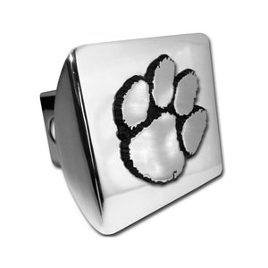 Clemson Chrome Silver Paw Hitch Cover