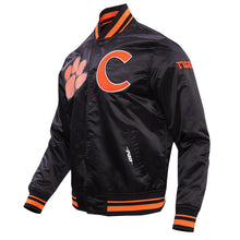 Clemson Classic Ribbed Satin Jacket - BLACK