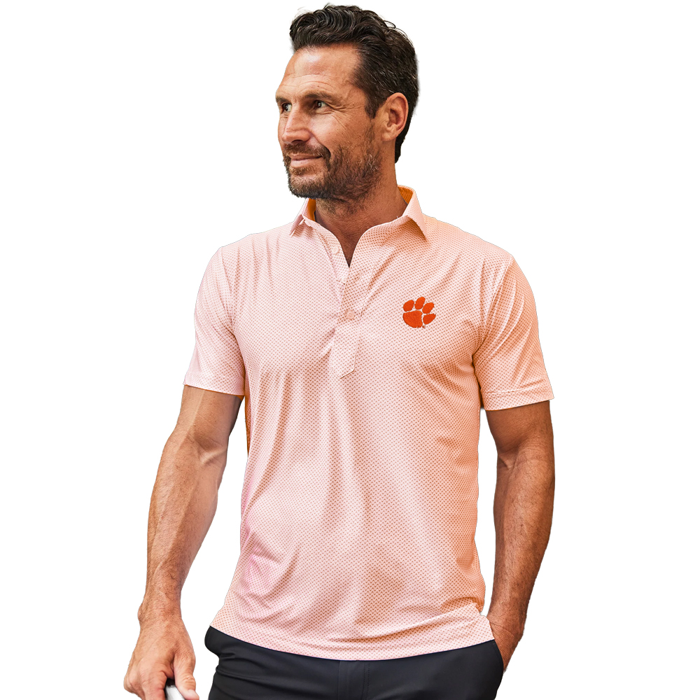 Clemson Collars & Co Featherweight Flex Pulse Polo - ORANGE