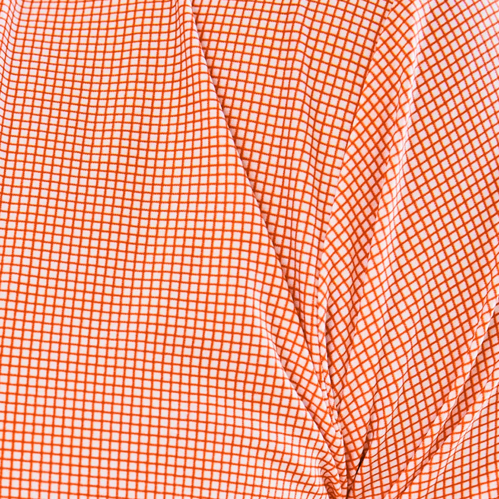 Clemson Collars & Co Mini Gingham Dress Collar Polo - ORANGE