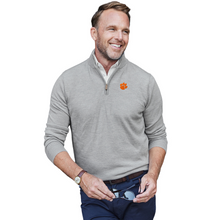 Clemson Collars & Co. Australian Cashmere & Cotton Quarter-Zip - GREY