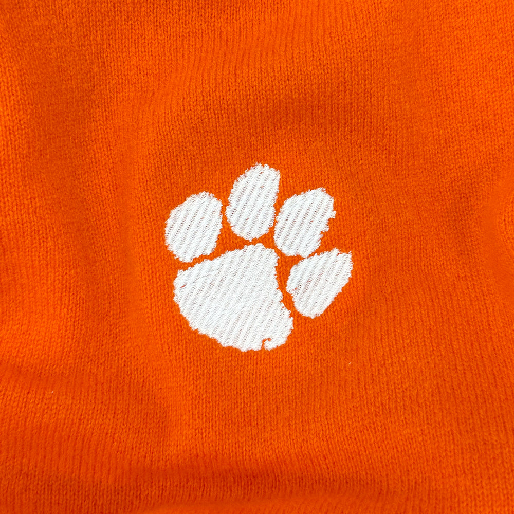 Clemson College Cashmere Crewneck Sweater - ORANGE