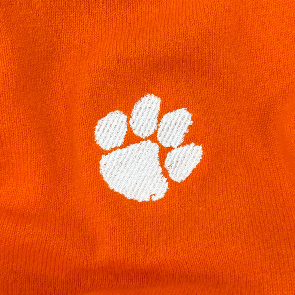 Clemson College Cashmere Crewneck Sweater - ORANGE
