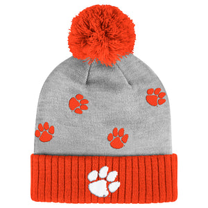 Clemson Colosseum Back In Business Pom Beanie - LT GREY