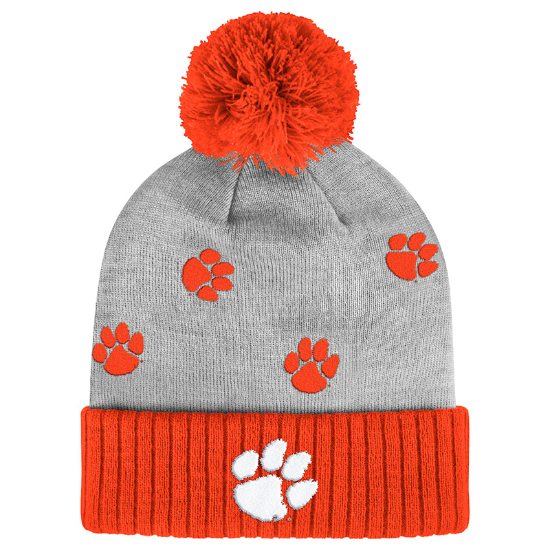 Clemson Colosseum Back In Business Pom Beanie - LT GREY