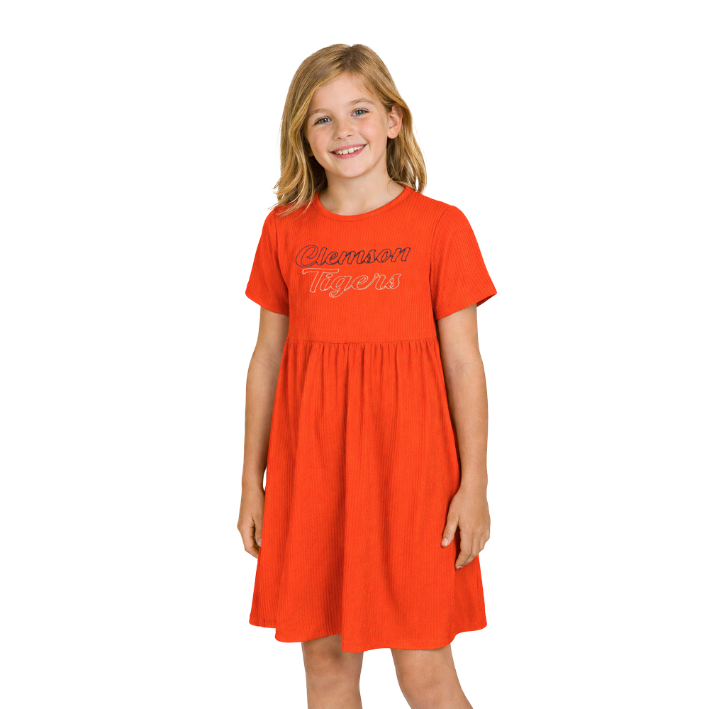 clemson orange dress Colosseum Girls Ribbed Riley Name/Description:Christina Custom - Fitted Lace Gown w Sleeves or cheering on the zip collared Green Dress Occasion Dresses