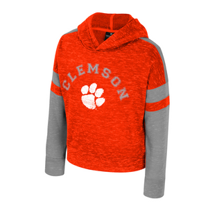 Clemson Colosseum Girls Speckled Fleece Hoodie - ORANGE