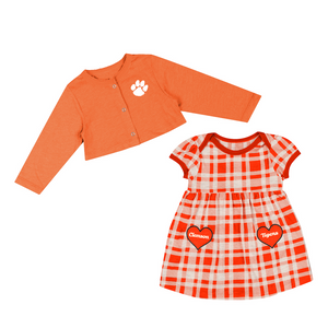Clemson Colosseum Infant Dress & Cardigan Set - ORANGE