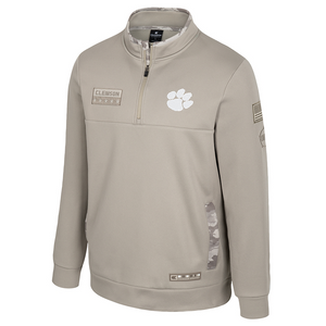 Clemson Colosseum OHT Battalion Fleece Quarter Zip - TAN