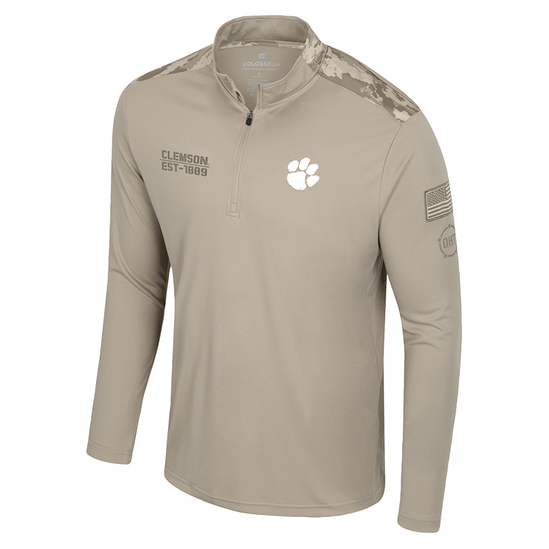 Clemson Colosseum OHT Battalion Quarter Zip - TAN