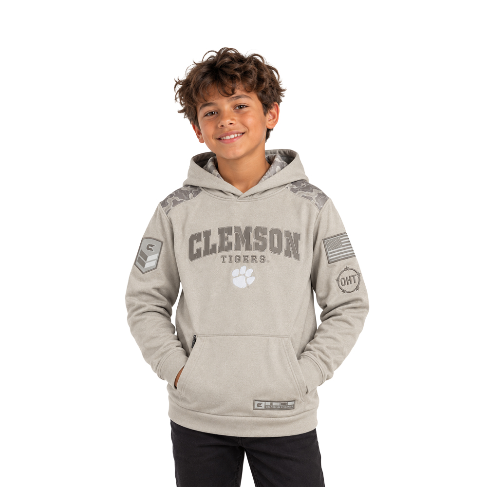 Clemson Colosseum OHT Youth Fort Bliss Hoodie - TAN