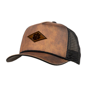 Clemson Colosseum Terrain Hat - BROWN