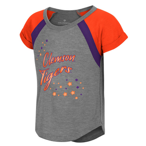 Clemson Colosseum Toddler Girl's Chloe Tee - LT GREY