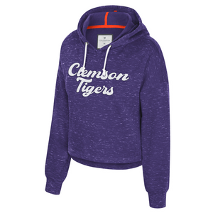 Clemson Colosseum Women's Speckle Fleece Hoodie - PURPLE
