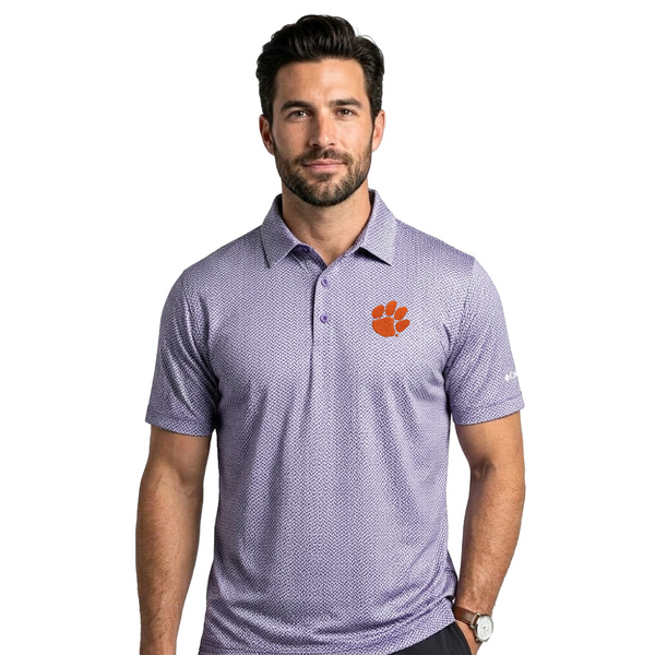 Clemson Columbia Crosscurrent Polo - LT PURPLE