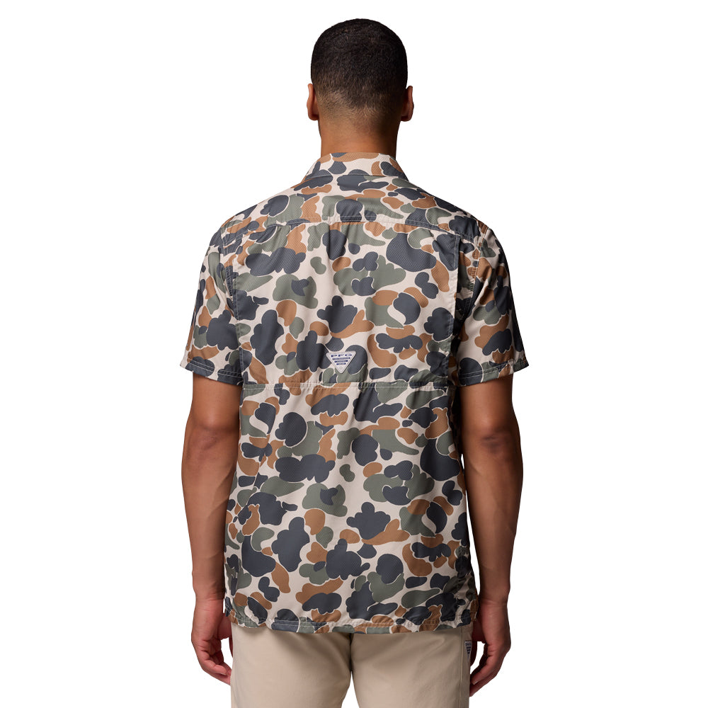 Clemson Columbia Super Slick Tide Camp Shirt - OLIVE
