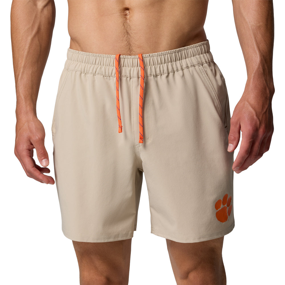 Clemson Columbia Terminal Roamer Stretch Shorts - TAN