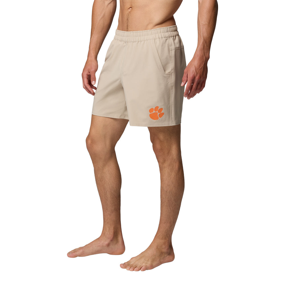 Clemson Columbia Terminal Roamer Stretch Shorts - TAN