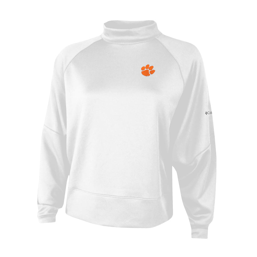 Clemson Columbia Women's Par-Performance Mock Neck Sweatshirt - WHITE