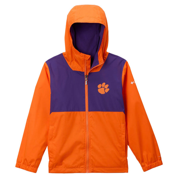 Clemson Columbia Youth Rainy Fields Jacket - ORANGE