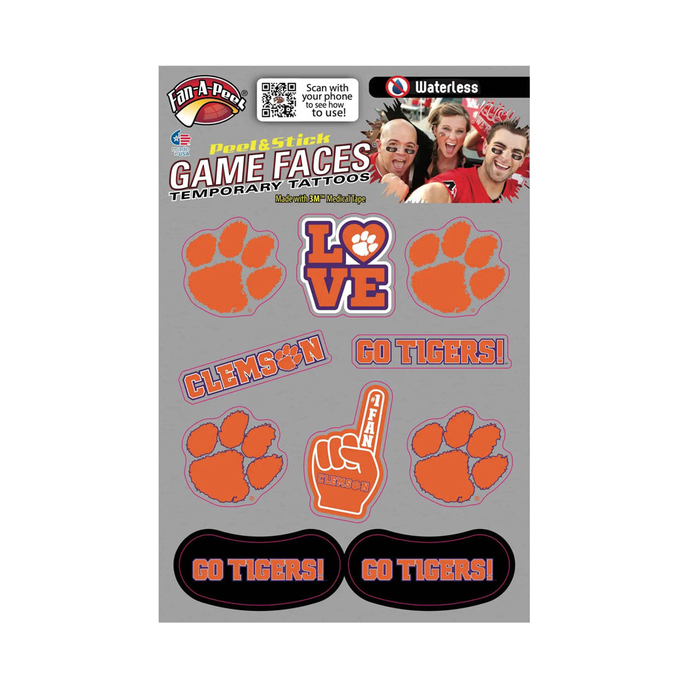 Clemson Combo Tattoo Sheet