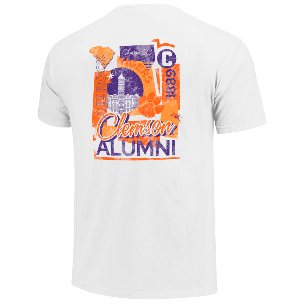 Clemson Comfort Colors Alumni Poster Tee - WHITE
