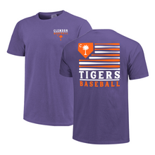 Clemson Comfort Colors Baseball Palmetto Flag Tee - PURPLE