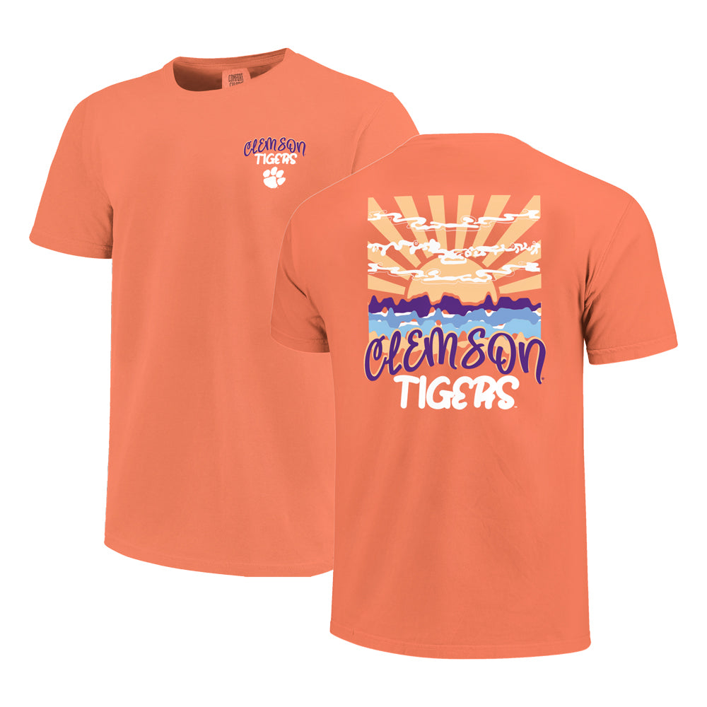Clemson Comfort Colors Bright Rays Tee - LT ORANGE