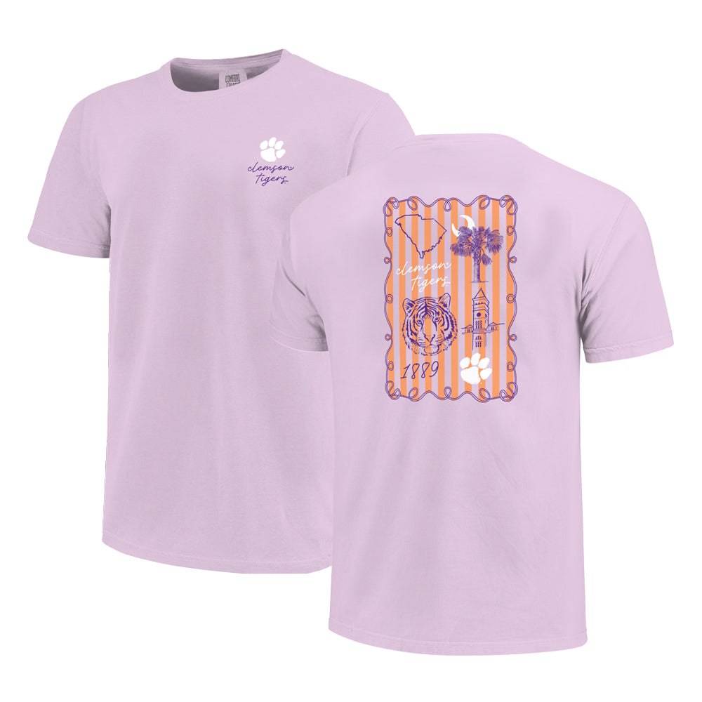 Clemson Comfort Colors Campus Sketch Frame Tee