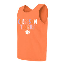 Clemson Comfort Colors Colorful Letters Tank - LT ORANGE