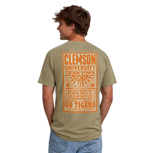 Clemson Comfort Colors Concert Poster Tee - KHAKI