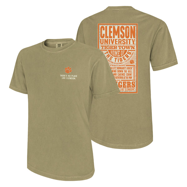 Clemson Comfort Colors Concert Poster Tee - KHAKI