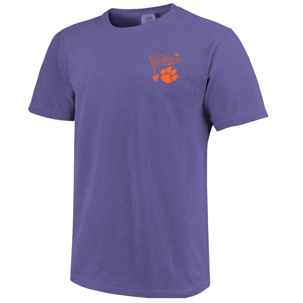 Clemson Comfort Colors Cutesy Campus Tee - PURPLE