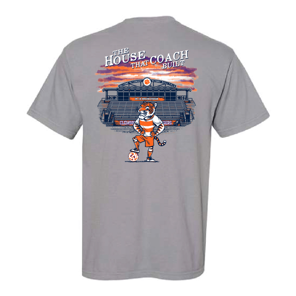 Clemson Comfort Colors House That Coach Built Tee - GRANITE