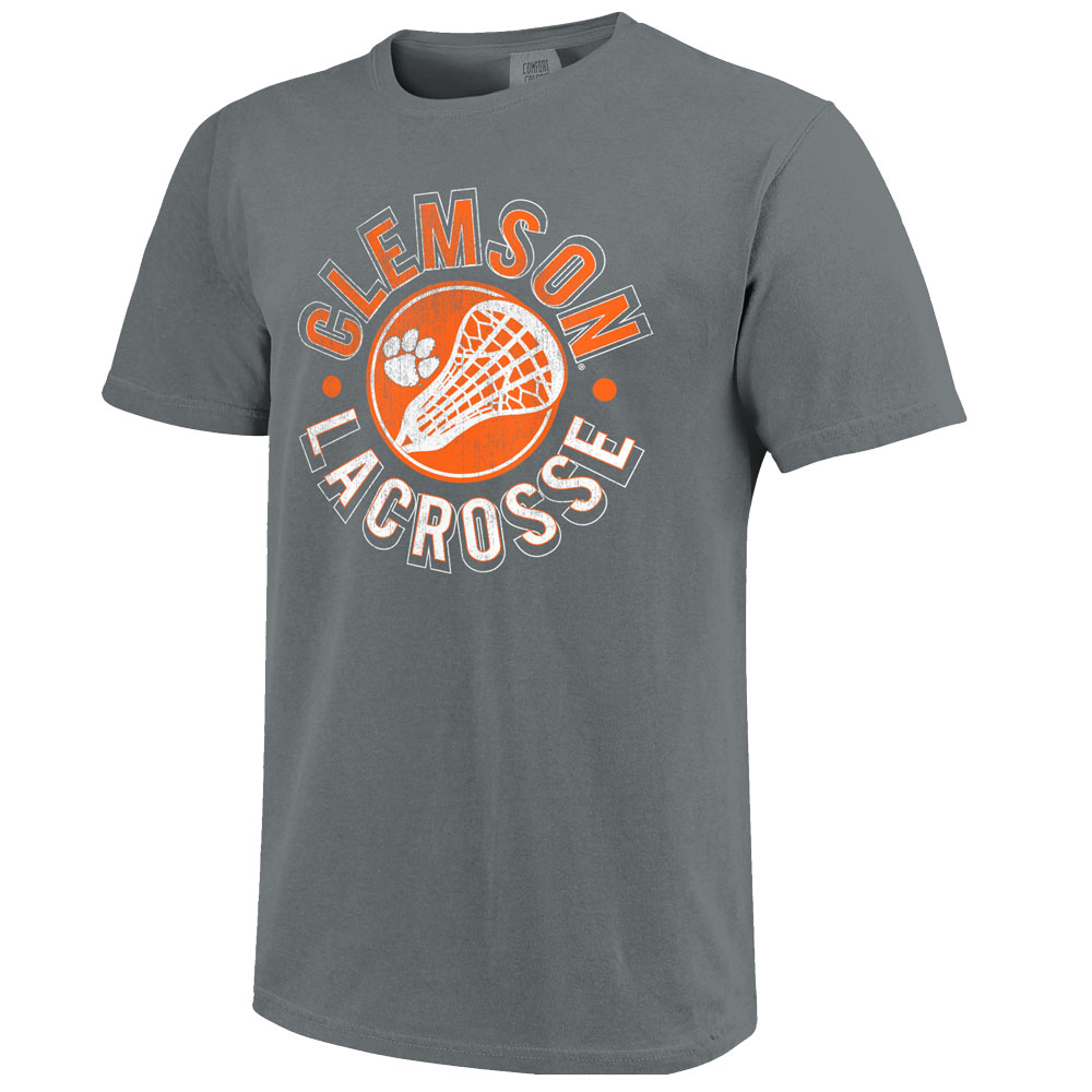 Clemson Comfort Colors Lacrosse Circle Tee  - DK GREY