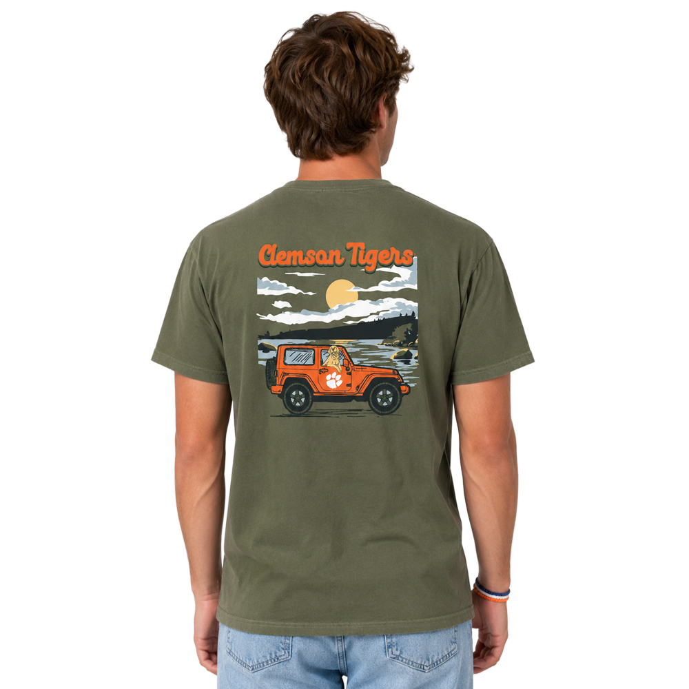 Clemson Comfort Colors Lake Day Pup Tee - SAGE