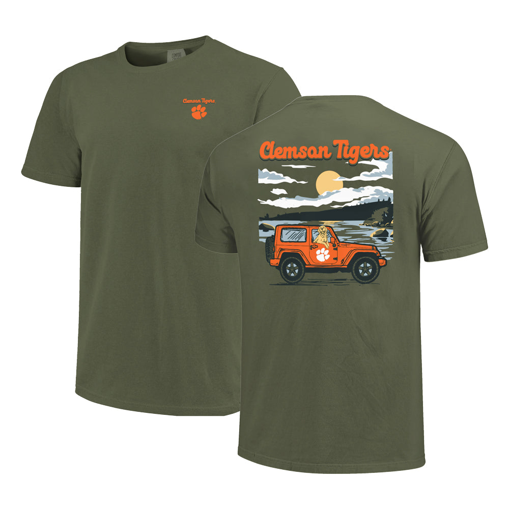 Clemson Comfort Colors Lake Day Pup Tee - SAGE